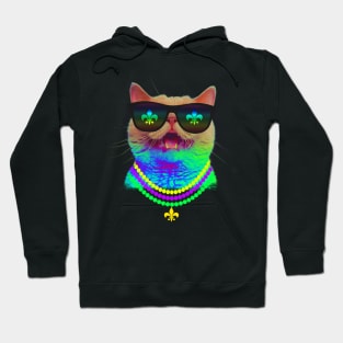 'Mardi Gras Cat' Fashionable Cats Lover Gift Hoodie